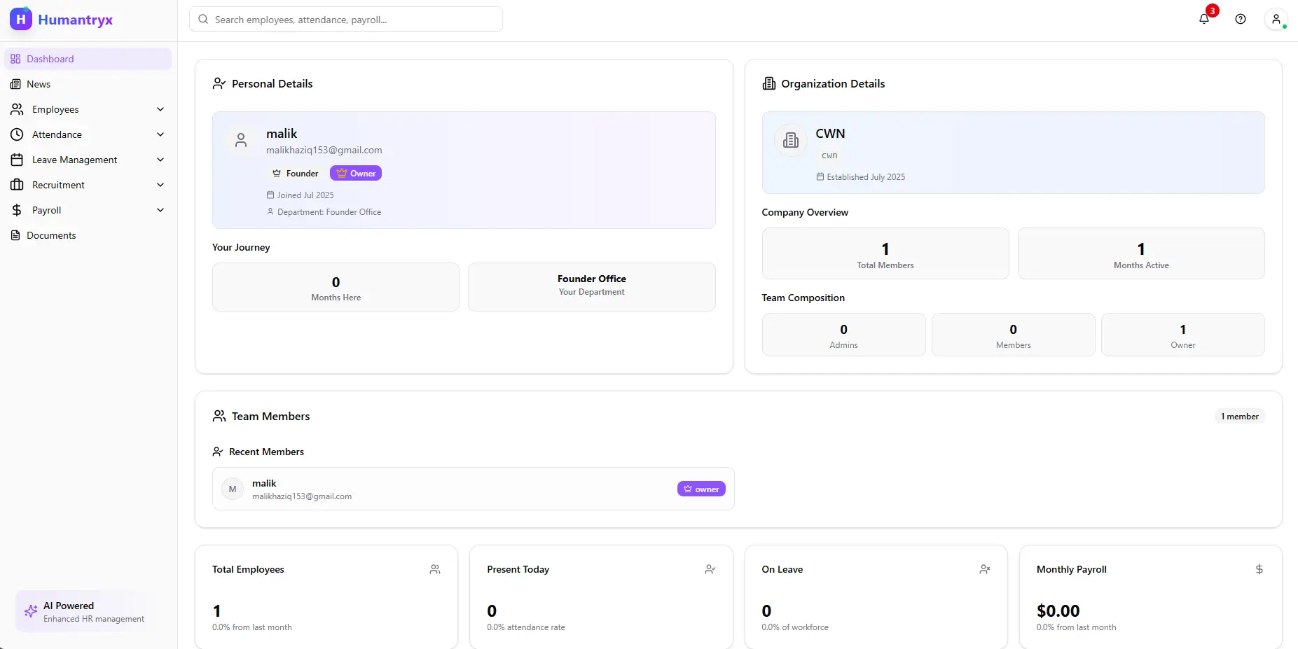 humantryx dashboard