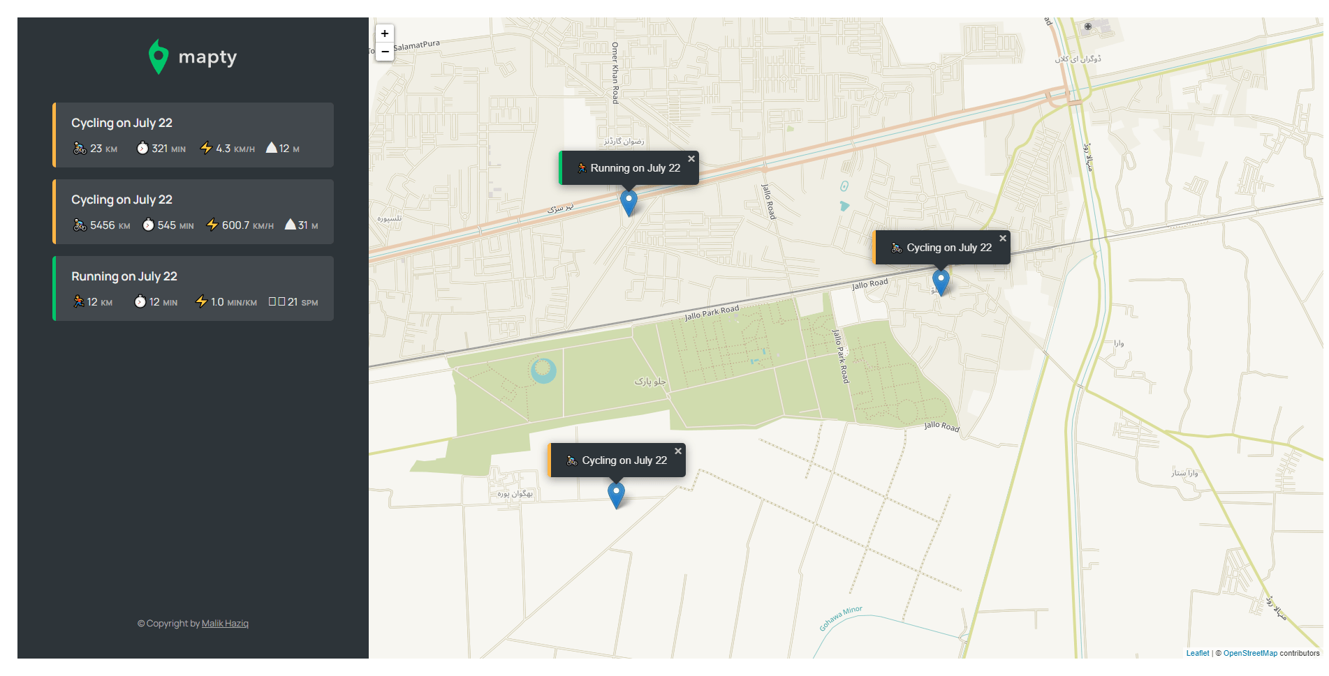 mapty web app template